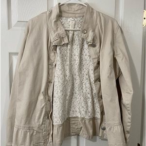 Maurice’s XL canvas blazer jacket lace on inner part of the jacket with buttons